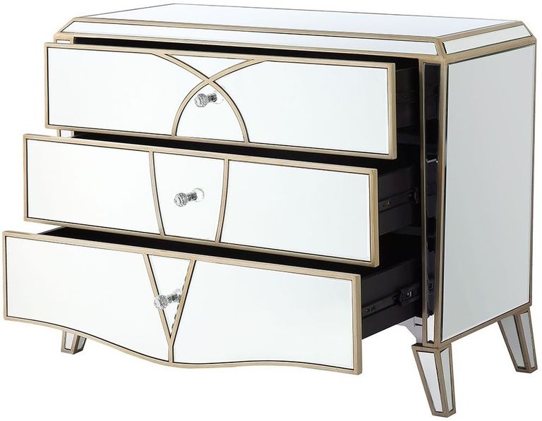 Pristina Chest - 3 Drawer - Champagne Mirrored