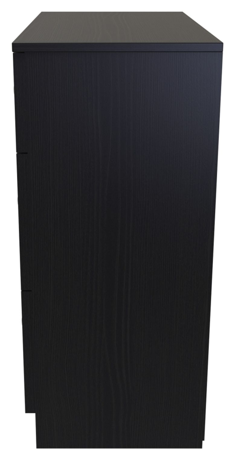 Rattan and Black Ash 3 Drawer Deep Chest