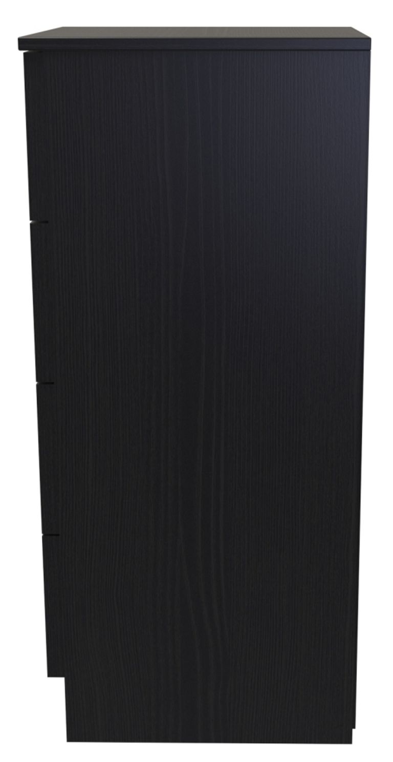 Rattan and Black Ash 4 Drawer Chest