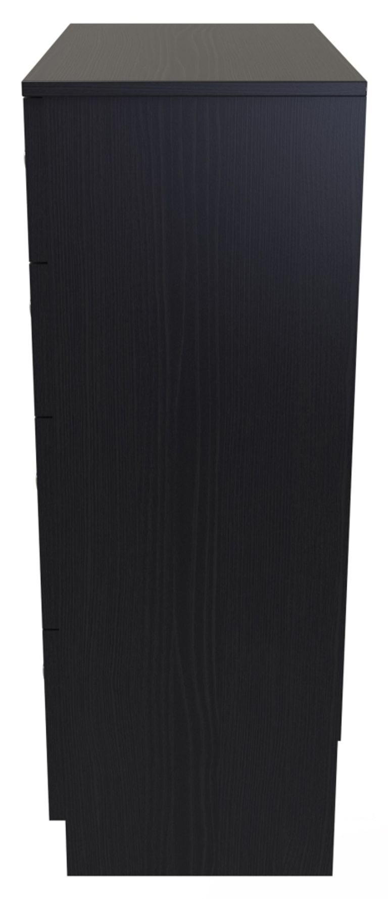 Rattan and Black Ash 4 Drawer Deep Chest