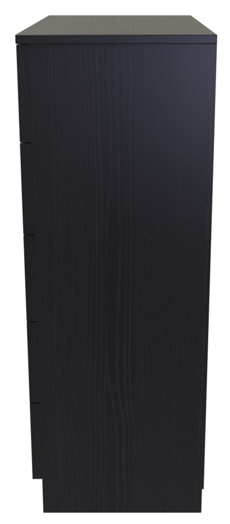 Rattan and Black Ash 5 Drawer Chest