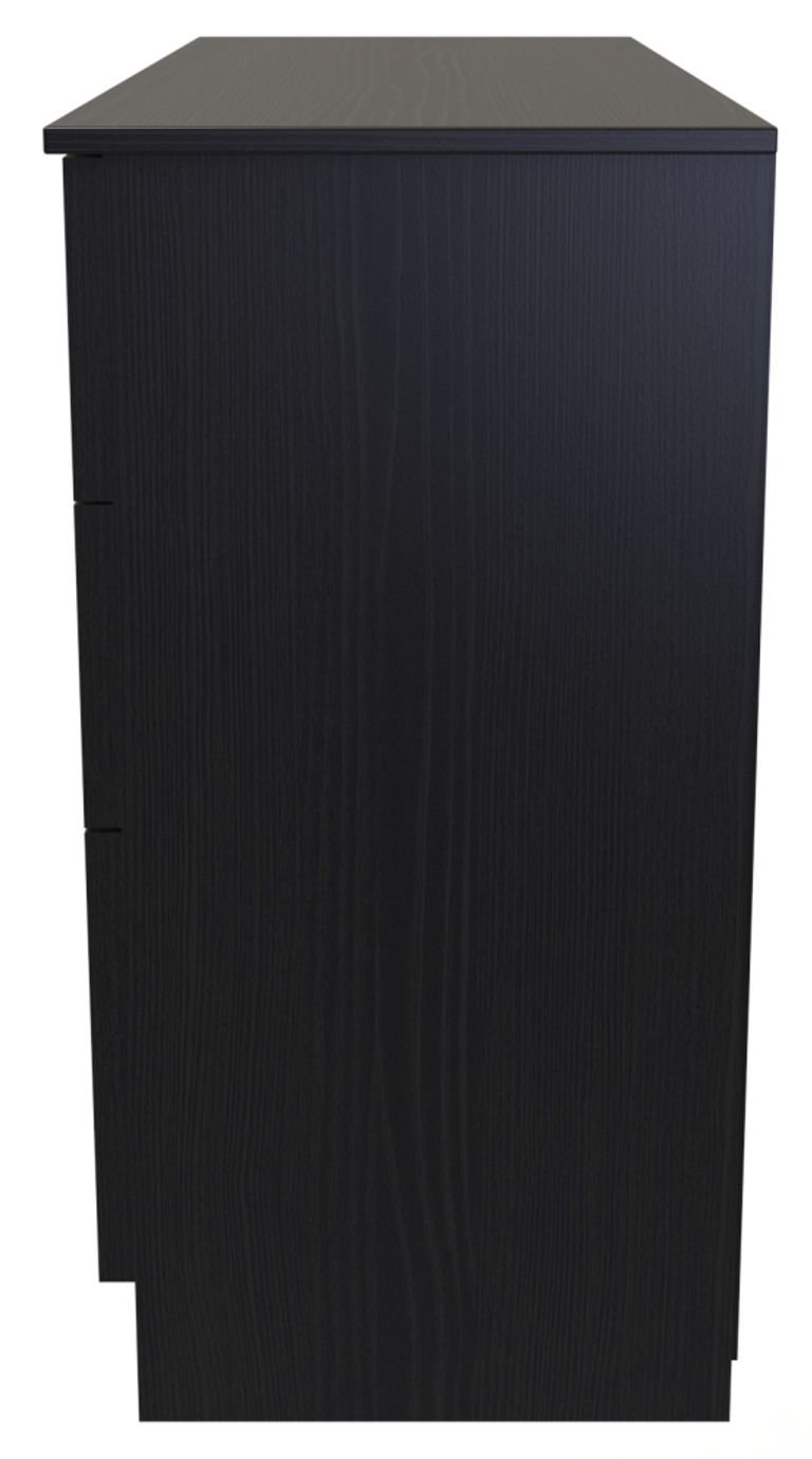 Rattan and Black Ash 6 Drawer Midi Chest