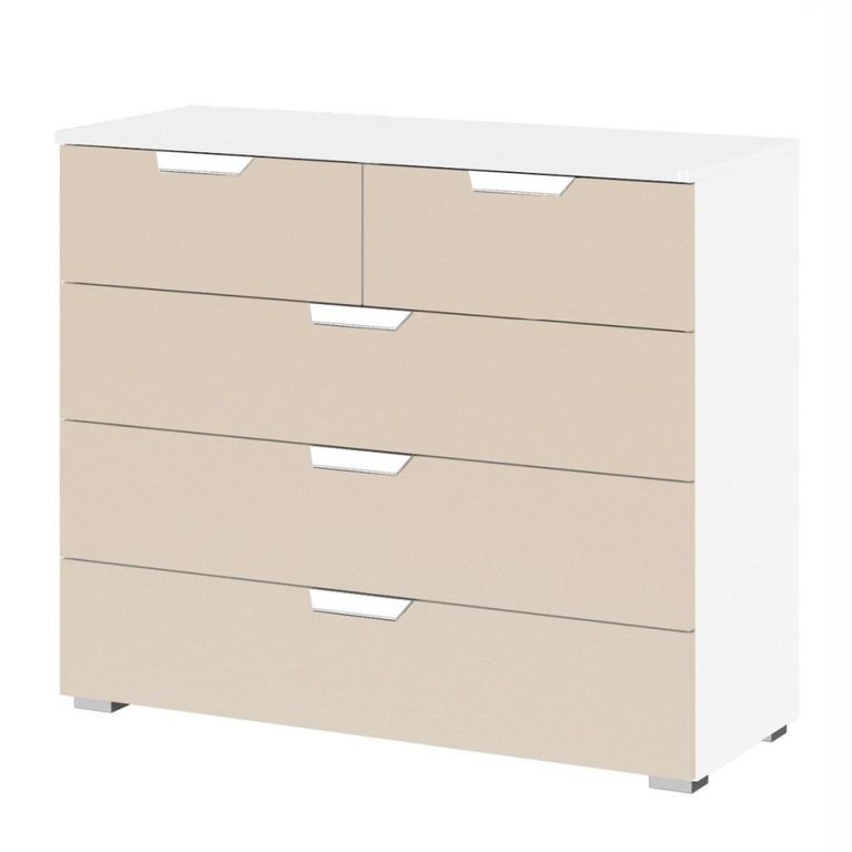 Rauch Aditio 3+2 Drawer Chest - Alpine White and Champagne