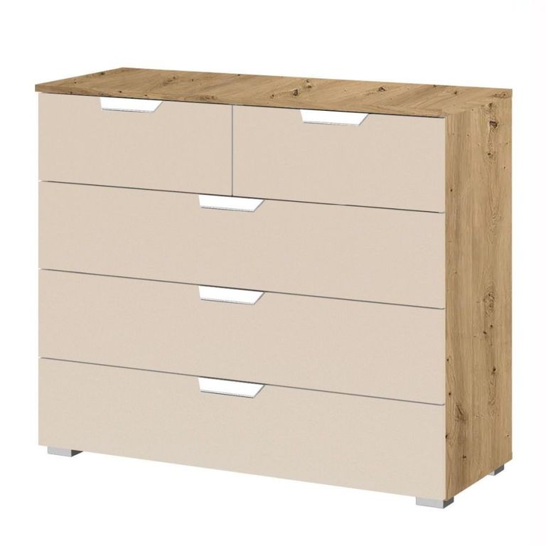 Rauch Aditio 3+2 Drawer Chest - Artisan Oak and Champagne
