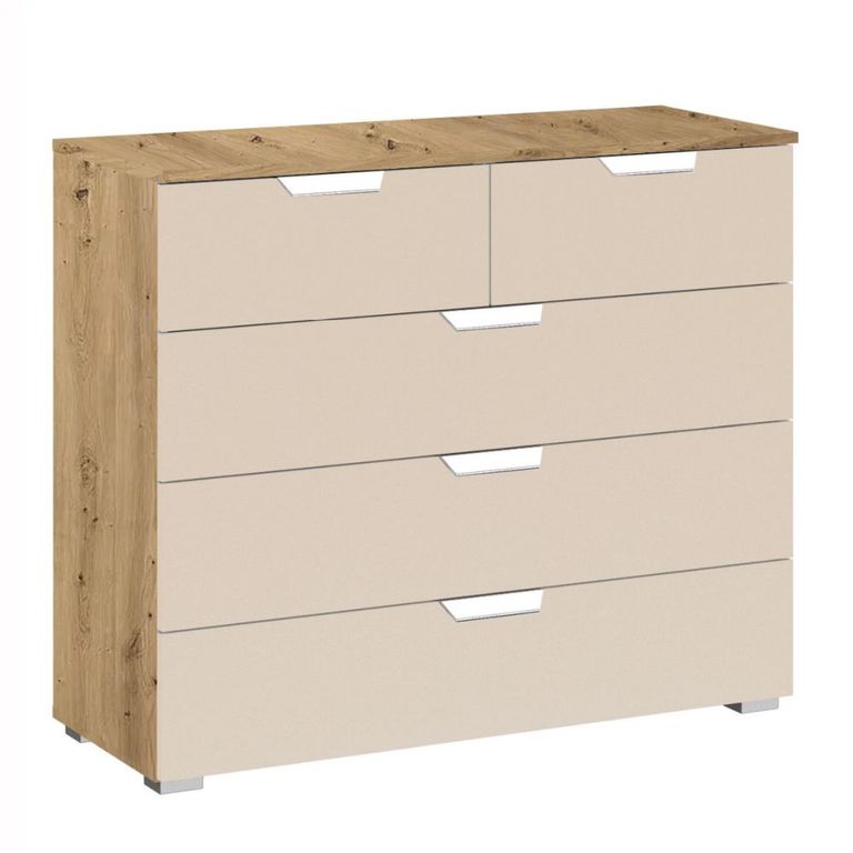 Rauch Aditio 3+2 Drawer Chest - Artisan Oak and Champagne