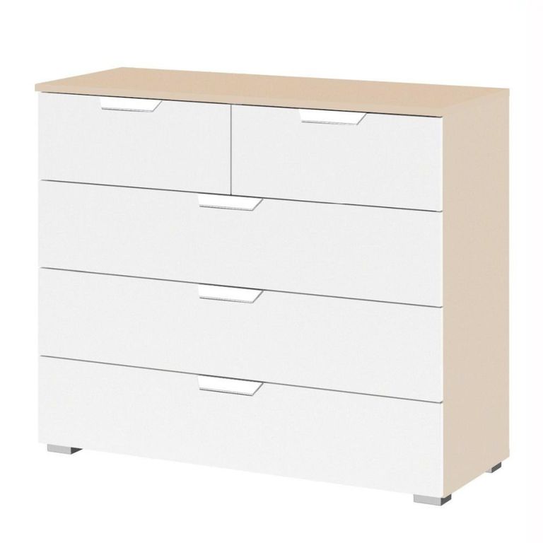 Rauch Aditio 3+2 Drawer Chest - Champagne and Alpine White
