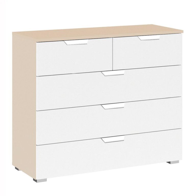 Rauch Aditio 3+2 Drawer Chest - Champagne and Alpine White
