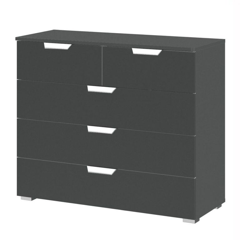 Rauch Aditio 3+2 Drawer Chest - Metallic Dark Grey
