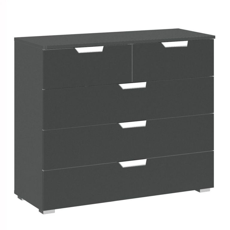 Rauch Aditio 3+2 Drawer Chest - Metallic Dark Grey