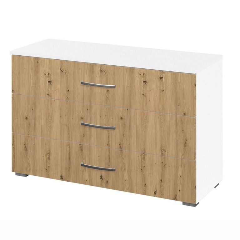 Rauch Aditio 3 Drawer Wide Chest - Alpine White and Artisan Oak