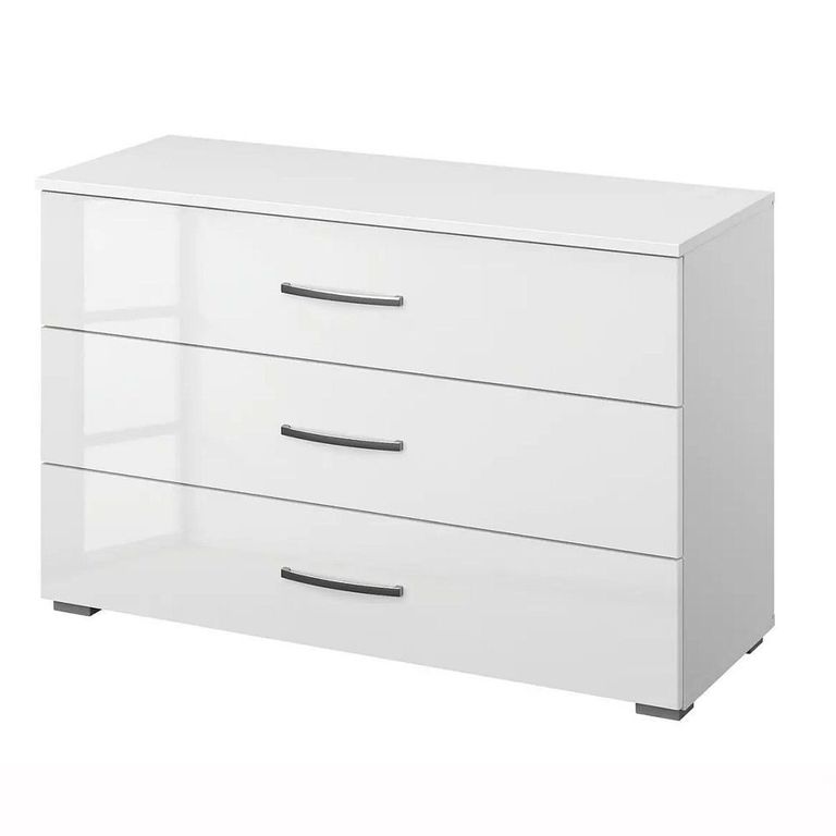 Rauch Aditio 3 Drawer Wide Chest - Alpine White and White High Gloss