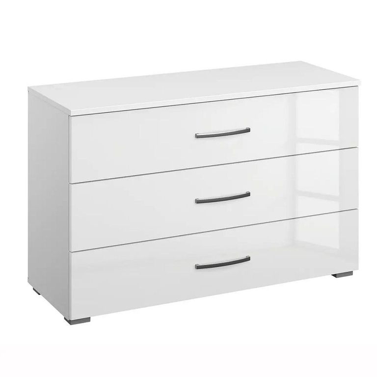 Rauch Aditio 3 Drawer Wide Chest - Alpine White and White High Gloss