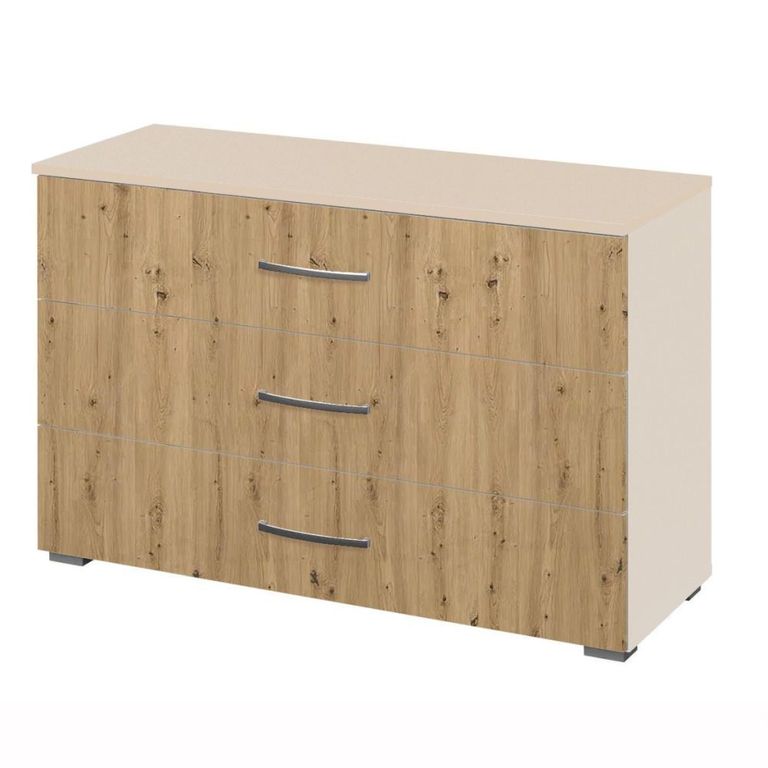 Rauch Aditio 3 Drawer Wide Chest - Champagne and Artisan Oak