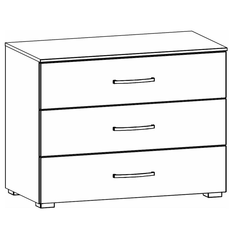 Rauch Aditio 3 Drawer Wide Chest - Champagne and Metallic Dark Grey