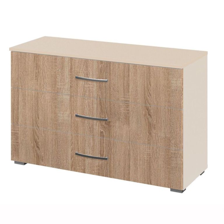 Rauch Aditio 3 Drawer Wide Chest - Champagne and Sonoma Oak