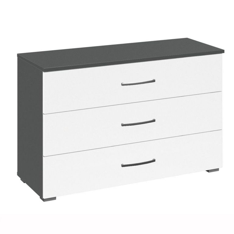 Rauch Aditio 3 Drawer Wide Chest - Metallic Dark Grey and Alpine White