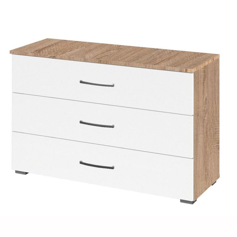 Rauch Aditio 3 Drawer Wide Chest - Sonoma Oak and Alpine White
