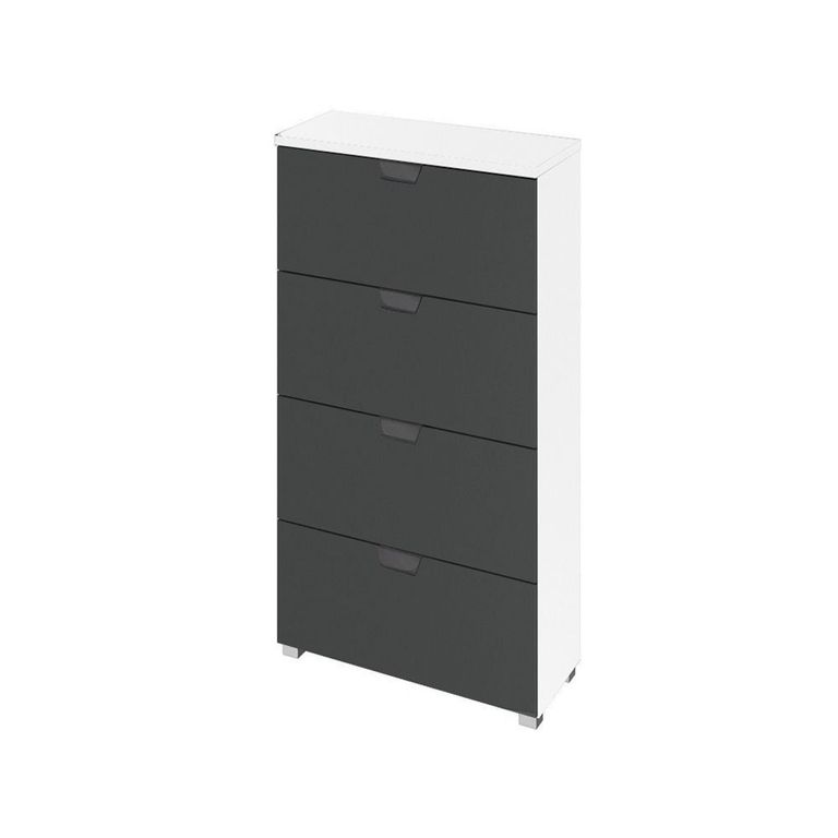 Rauch Aditio 4 Drawer Narrow Chest - Alpine White and Metallic Dark Grey