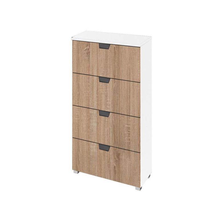 Rauch Aditio 4 Drawer Narrow Chest - Alpine White and Sonoma Oak