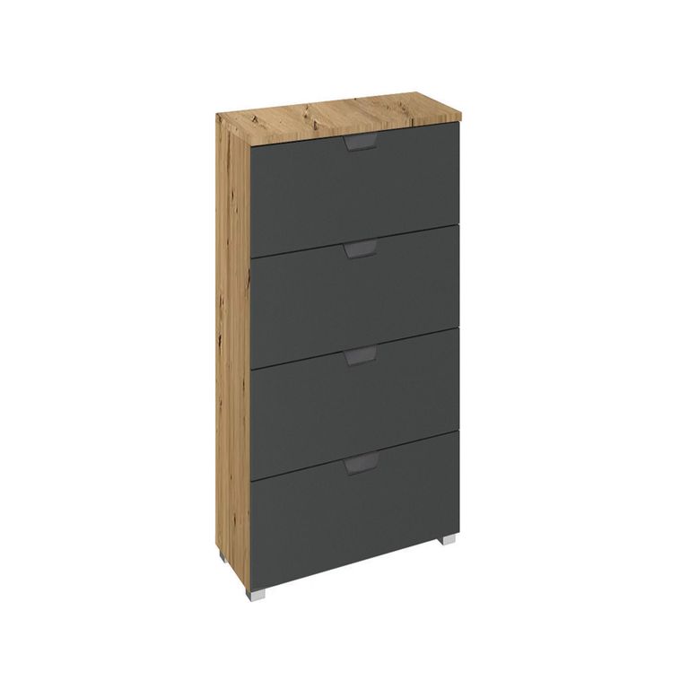 Rauch Aditio 4 Drawer Narrow Chest - Artisan Oak and Metallic Dark Grey