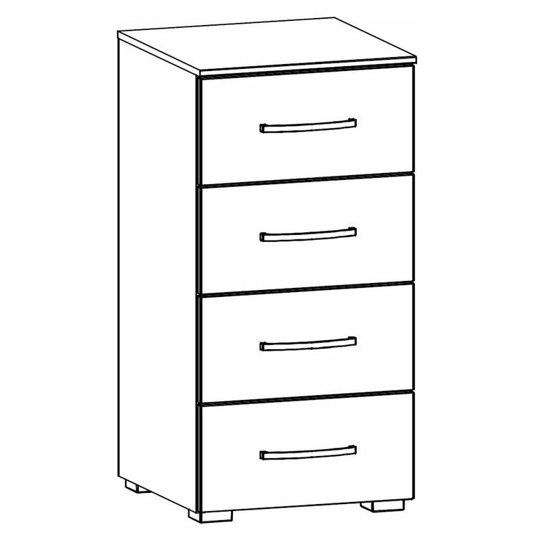 Rauch Aditio 4 Drawer Narrow Chest - Metallic Dark Grey