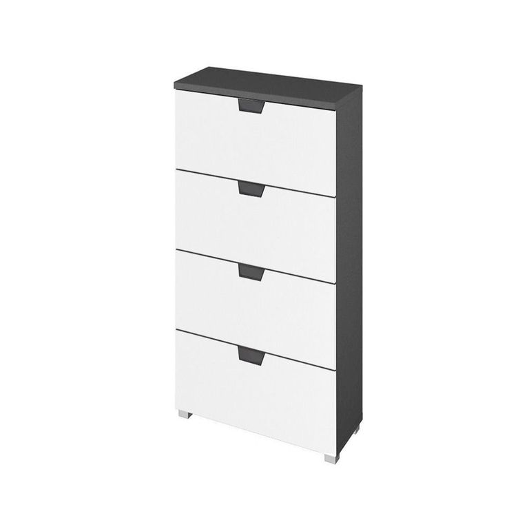 Rauch Aditio 4 Drawer Narrow Chest - Metallic Dark Grey and Alpine White