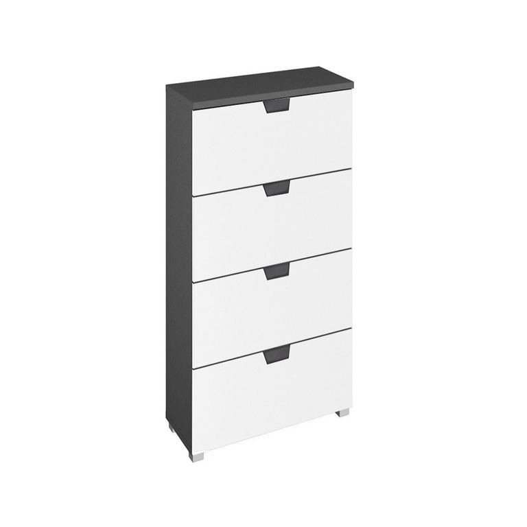 Rauch Aditio 4 Drawer Narrow Chest - Metallic Dark Grey and Alpine White