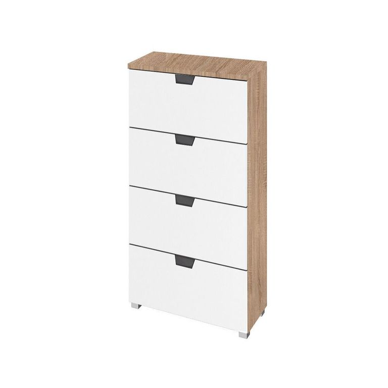 Rauch Aditio 4 Drawer Narrow Chest - Sonoma Oak and Alpine White