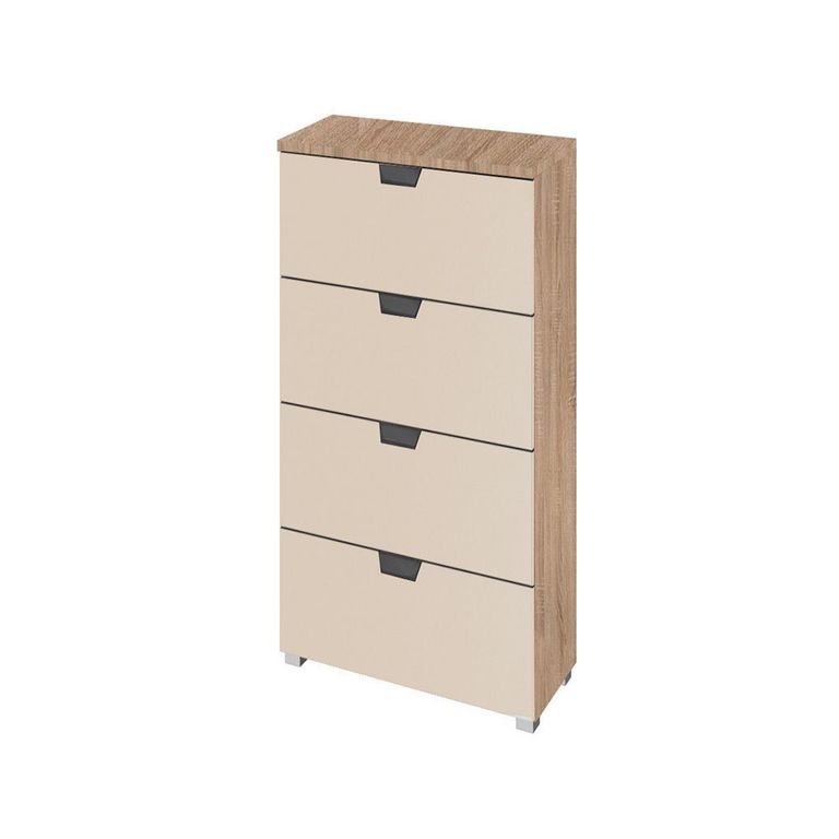 Rauch Aditio 4 Drawer Narrow Chest - Sonoma Oak and Champagne