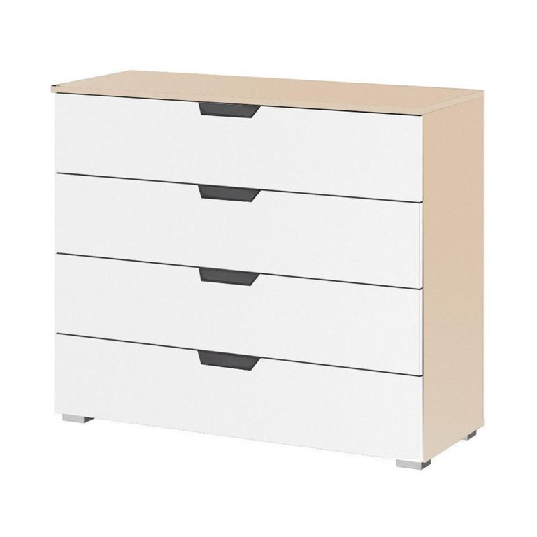 Aditio Wide Chest - 4 Drawer - Champagne & Alpine White