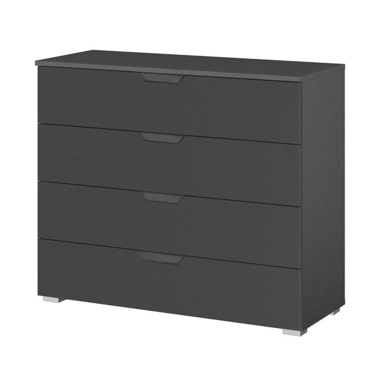 Aditio Wide Chest - 4 Drawer - Metallic Dark Grey