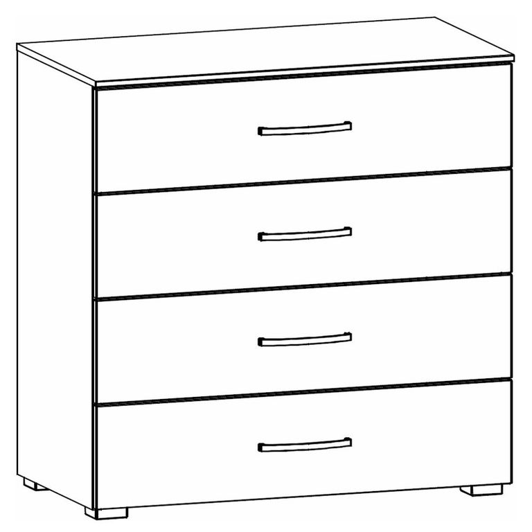 Aditio Wide Chest - 4 Drawer - Metallic Dark Grey & Artisan Oak