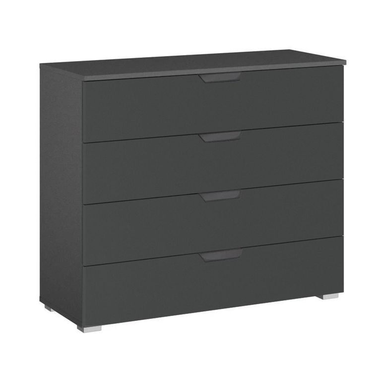Aditio Wide Chest - 4 Drawer - Metallic Dark Grey