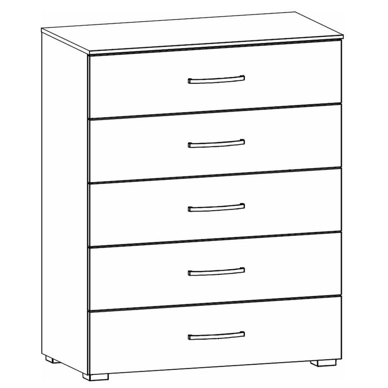 Aditio Wide Chest - 5 Drawer - Alpine White & Champagne