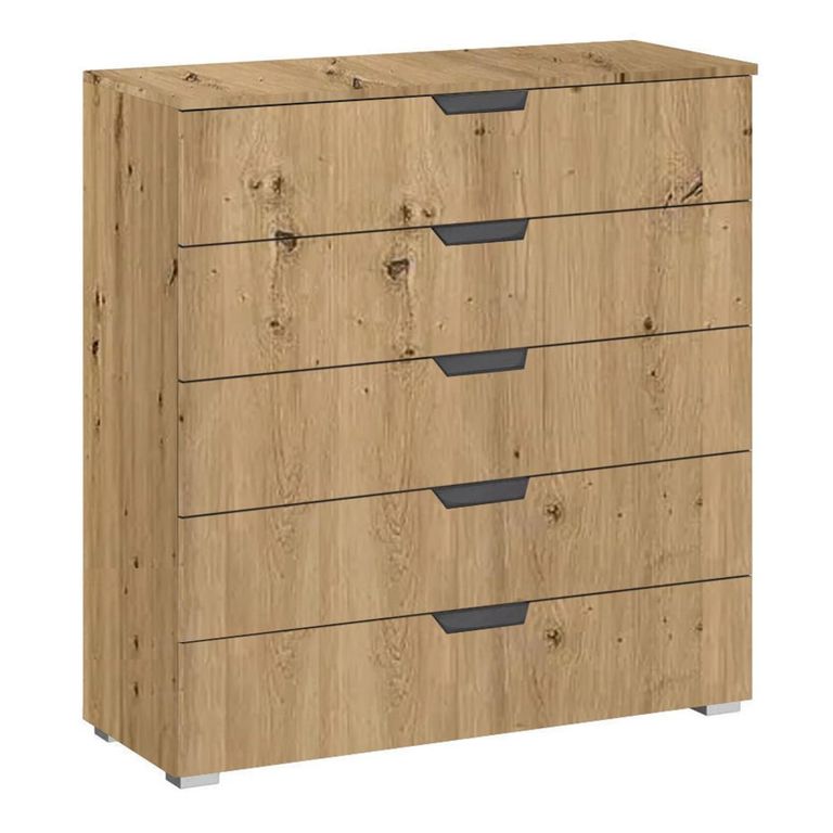Aditio Wide Chest - 5 Drawer - Artisan Oak