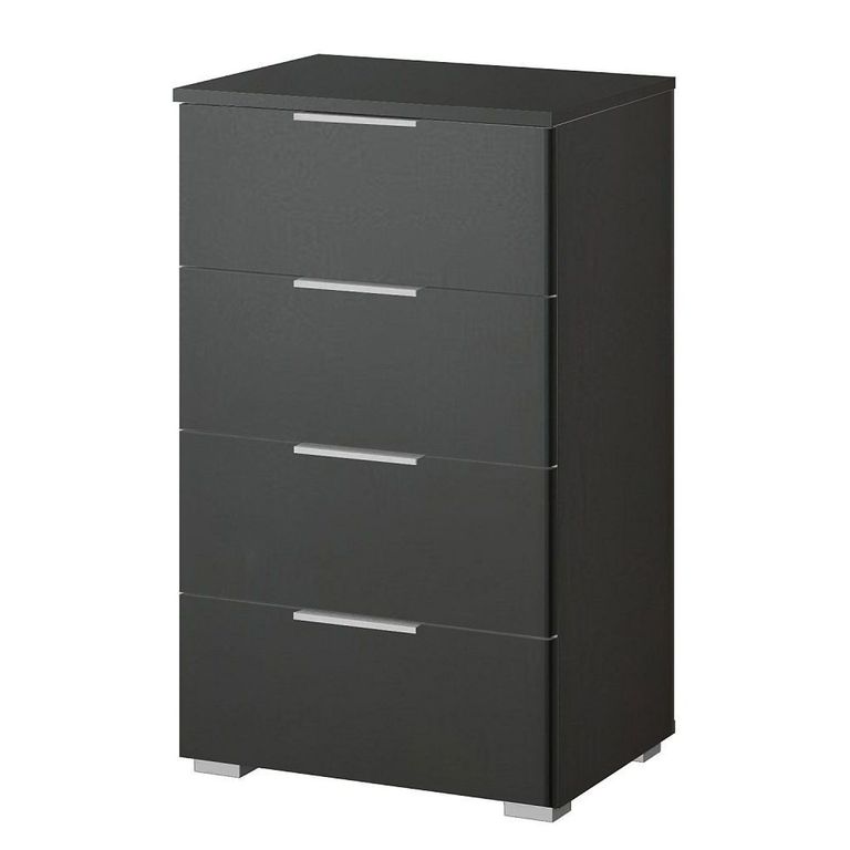 Rauch Alabama 4 Drawer Narrow Chest - Metallic Dark Grey