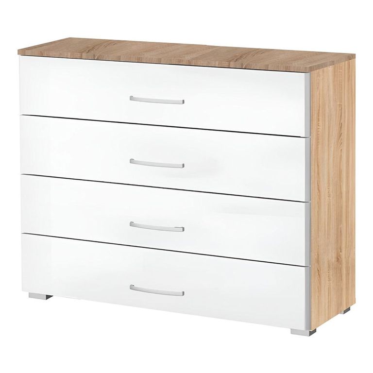 Rauch Alegro 4 Drawer Chest - Sonoma Oak and Alpine White