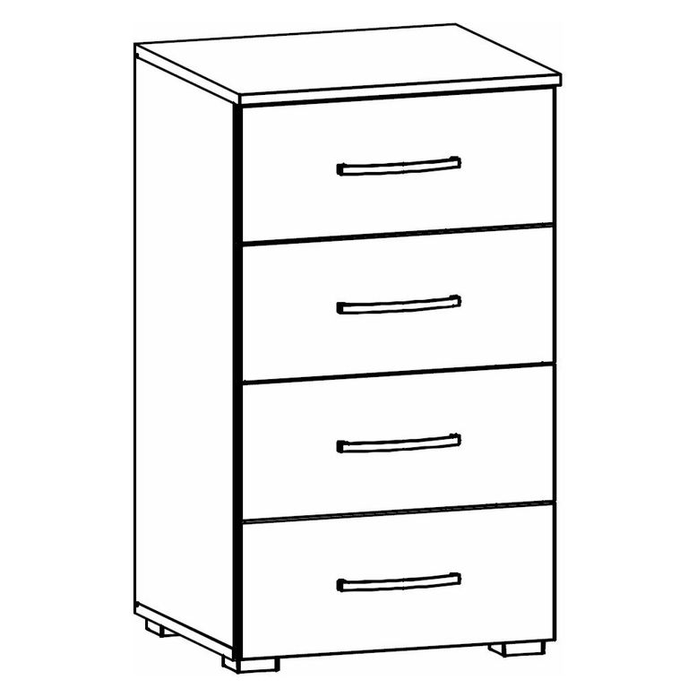 Rauch Alegro 4 Drawer Narrow Chest - Sonoma Oak and Alpine White
