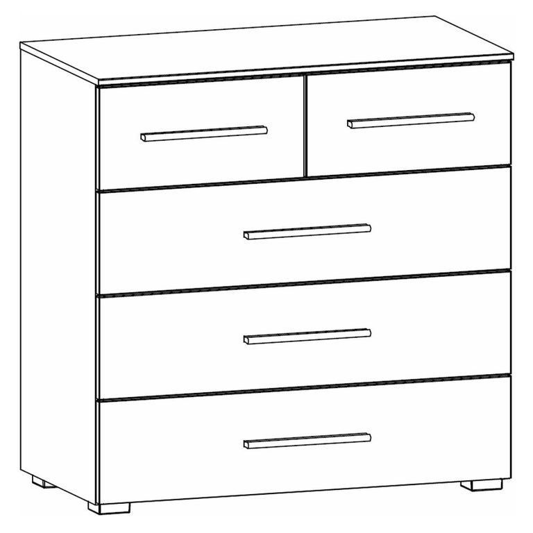 Rauch Alvor 3+2 Drawer Chest - Sonoma Oak and Alpine White