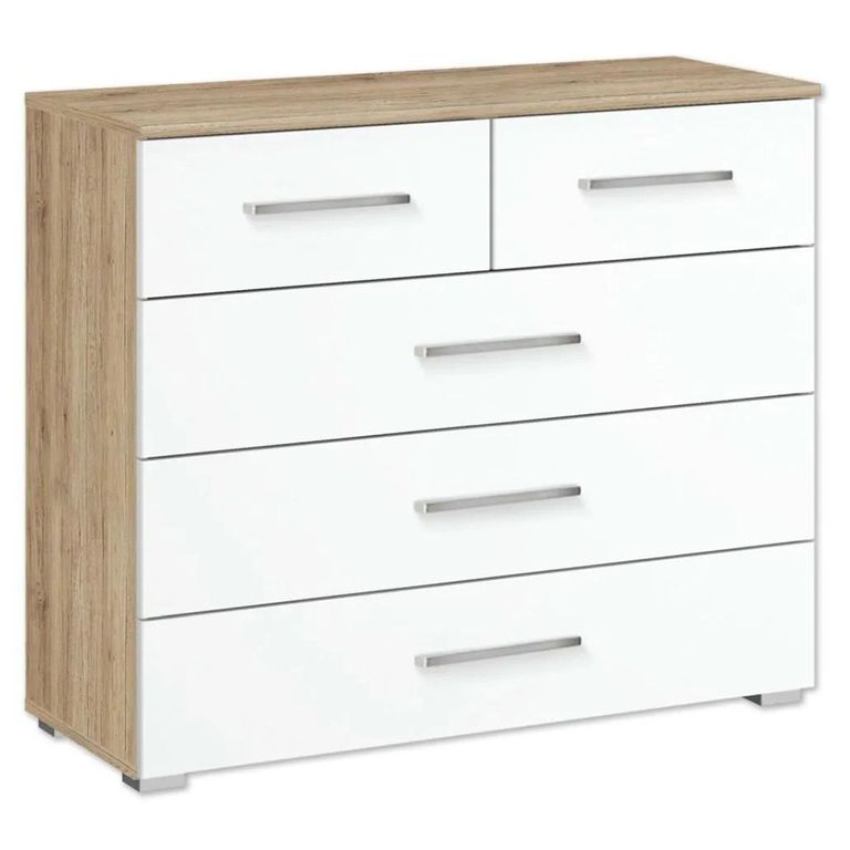 Rauch Alvor 3+2 Drawer Chest - Sonoma Oak and Alpine White
