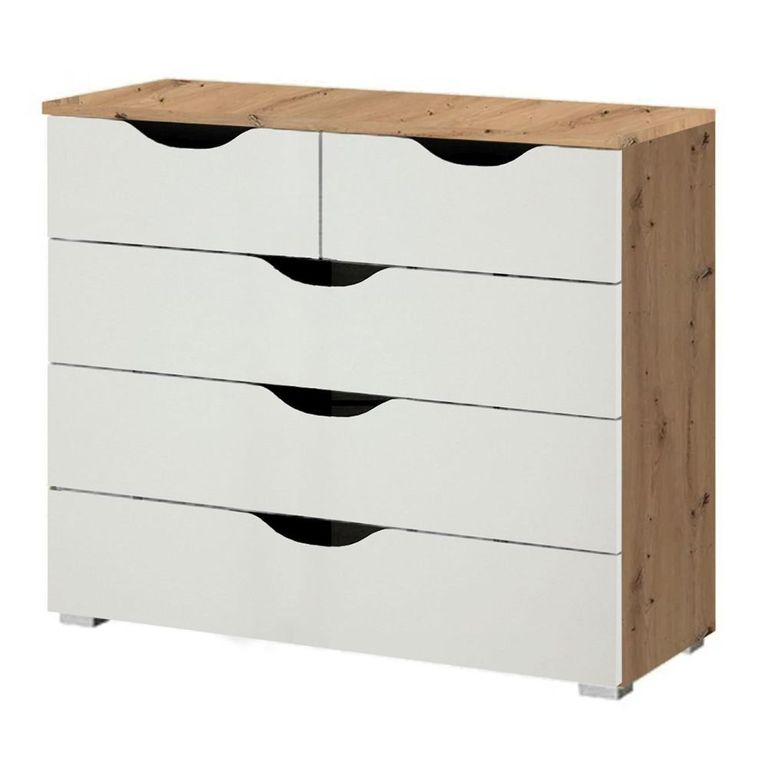 Rauch Arnstein 3+2 Drawer Chest - Artisan Oak and Alpine White