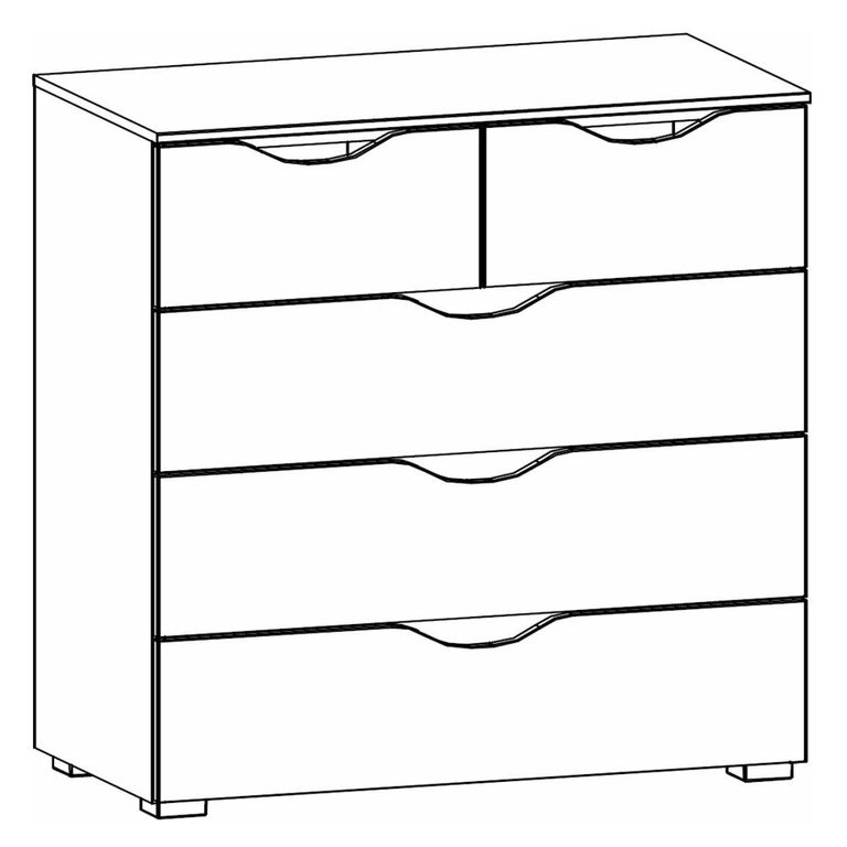 Rauch Arnstein 3+2 Drawer Chest - Sonoma Oak and Alpine White