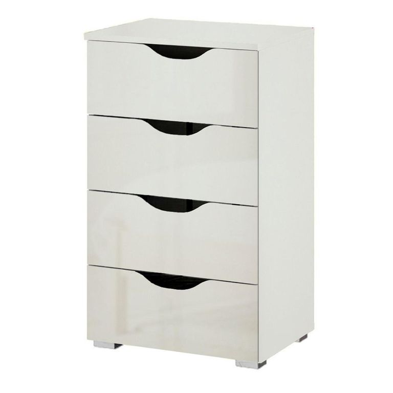 Rauch Arnstein 4 Drawer Narrow Chest - Alpine White and White High Gloss