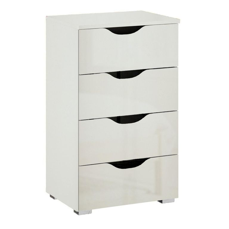 Rauch Arnstein 4 Drawer Narrow Chest - Alpine White and White High Gloss