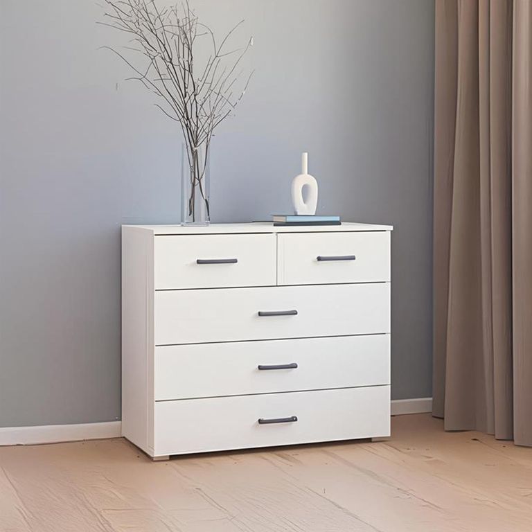 Rauch Corvo 3+2 Drawer Chest - Alpine White