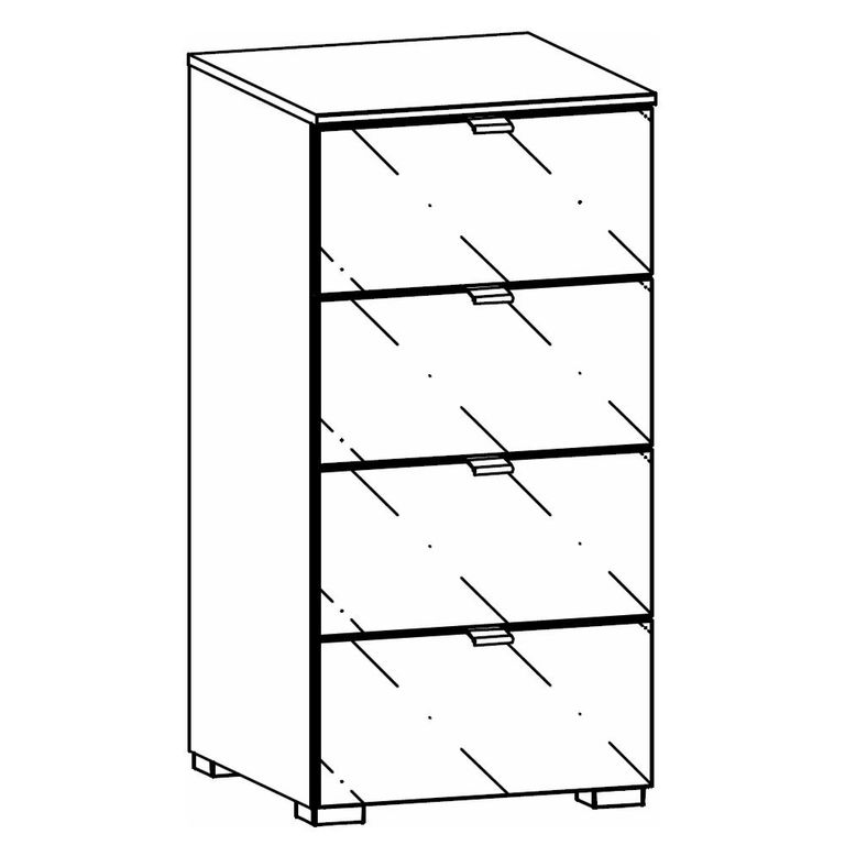 Rauch Erimo 4 Drawer Narrow Chest - Artisan Oak and Basalt Glass