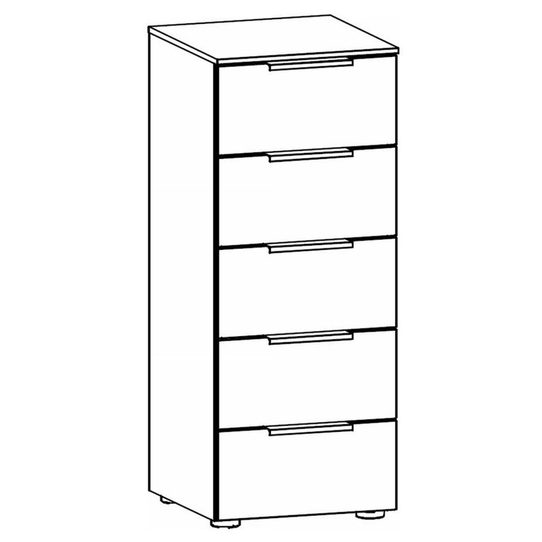 Rauch Flipp 5 Drawer Tall Chest with Metal Base - Alpine White
