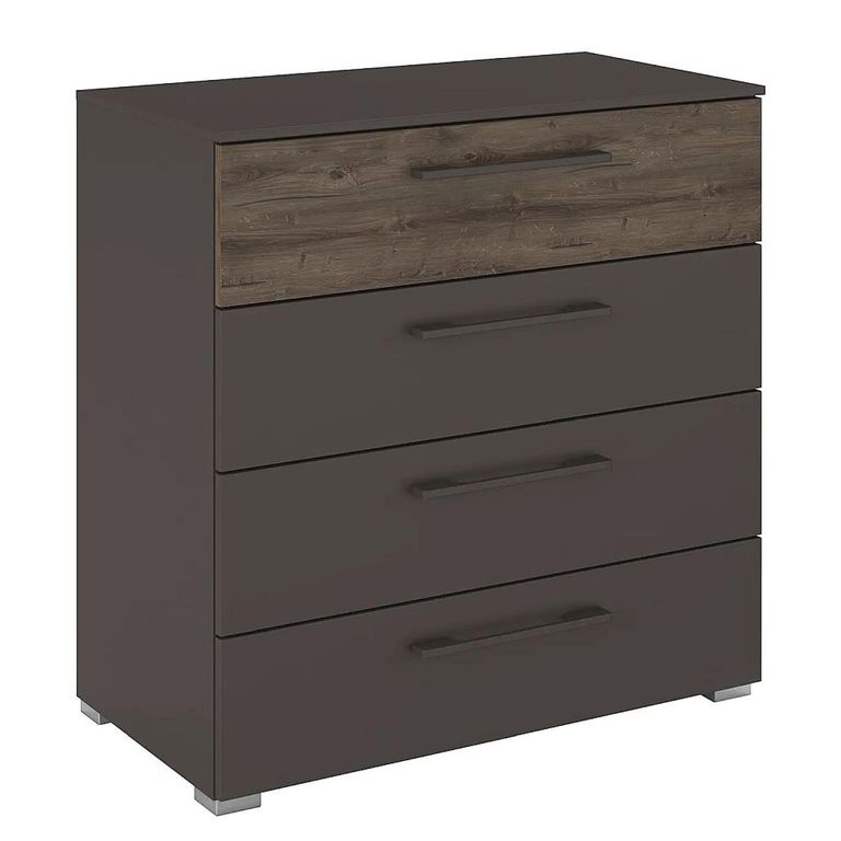 Rauch Luana 4 Drawer Chest - Graphite and Atlantic Dark Oak