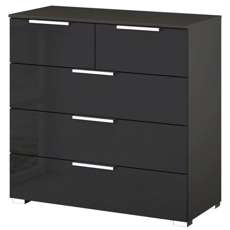 Rauch Miramar 3+2 Drawer Chest - Graphite and Basalt Glass