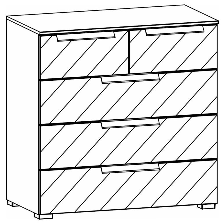 Rauch Miramar 3+2 Drawer Mirrored Chest - Alpine White